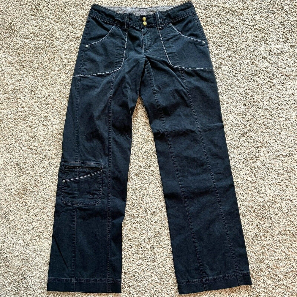 Athleta Pants Women's Size 6 Adobe Cargo Organic Cotton Utility Casual Black